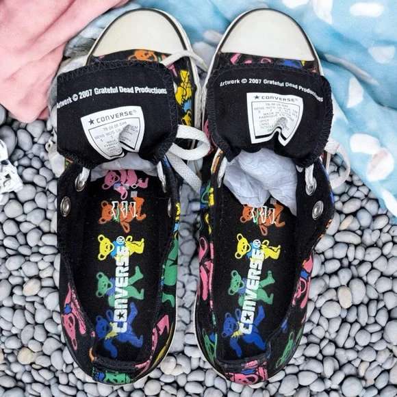 Grateful Dead Jerry Bears All Star Converse Size 7 Artwork 2007 Grateful Dead - Picture 8 of 9